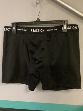 6 Kenneth Cole Black Boxer Briefs with Branded Waistband